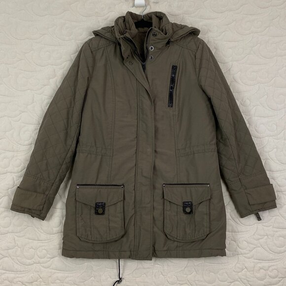RW & Co. 3 in 1 Quilted Coat Zip Together Jackets Size Small Hooded - Picture 1 of 14